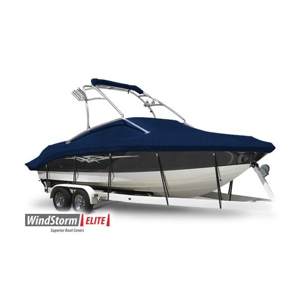Eevelle Boat Cover DECK BOAT Ski Tower Inboard Fits 20ft 6in L up to 102in W Navy SFDKSK20102-NVY - main